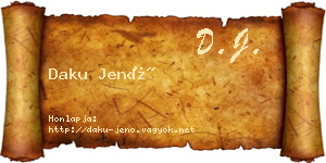 Daku Jenő névjegykártya